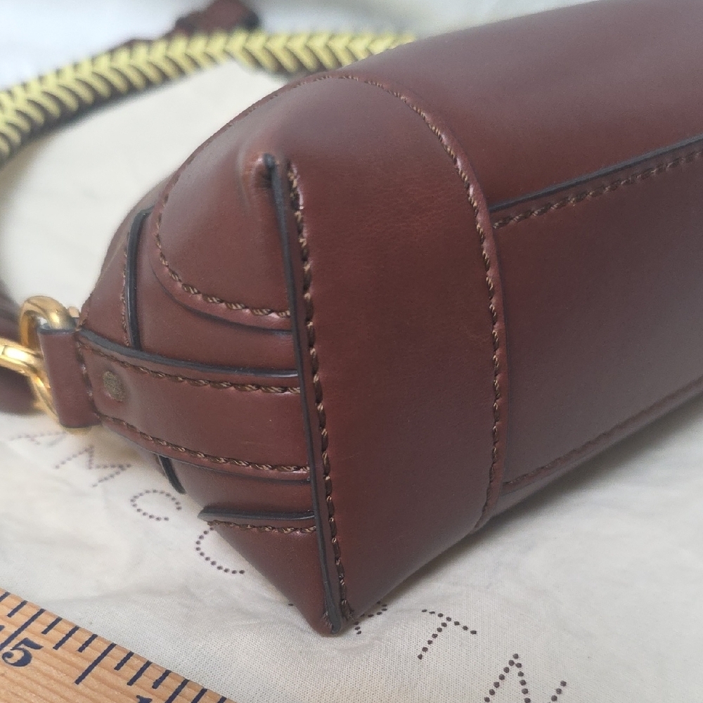 Stella McCartney Brown Braided-Handle Mini Dome Bag - Picture 6 of 14